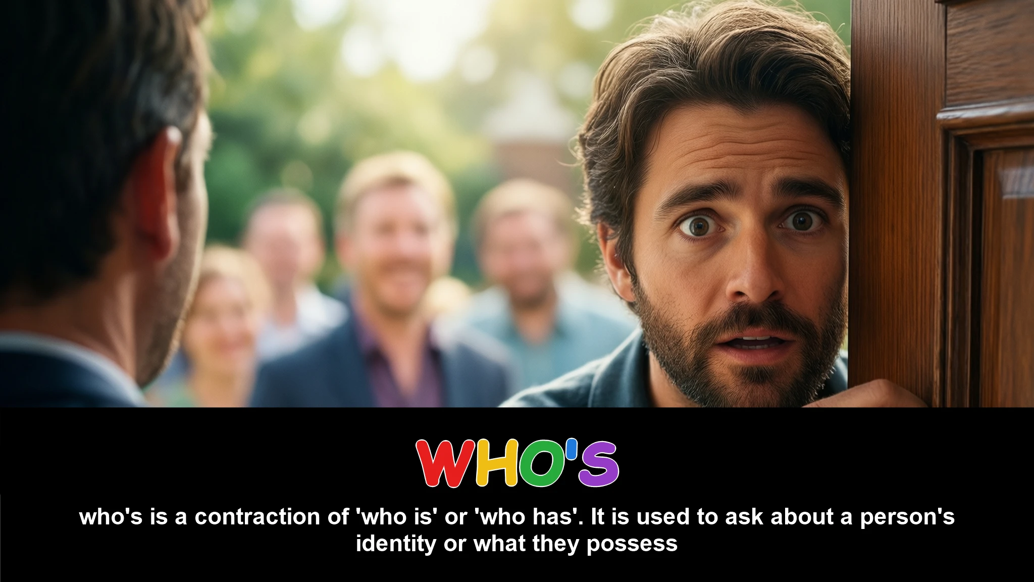 English Illustration for who's